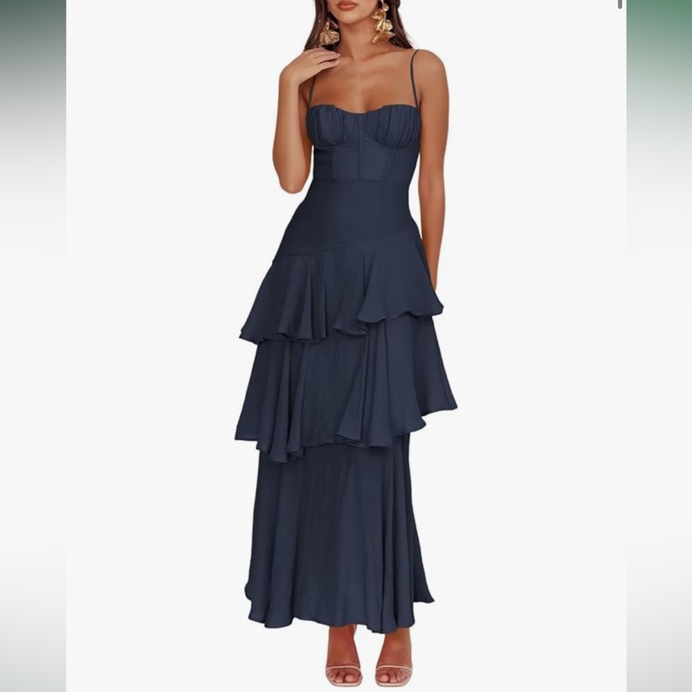 Elegant Navy Tiered Dress